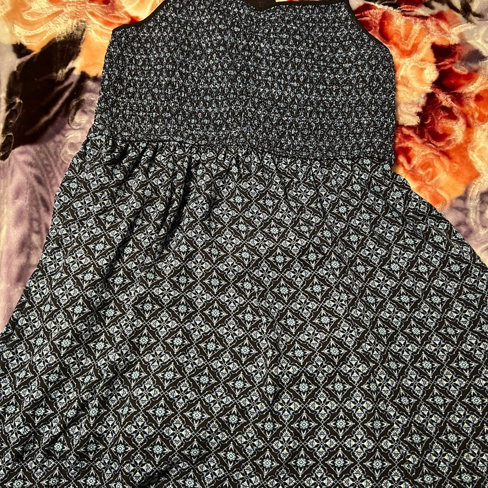 Xhilaration Black and Blue Textured Dress